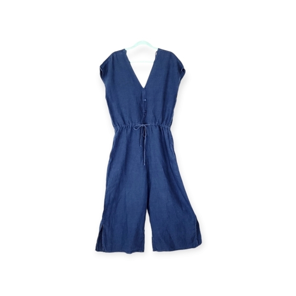 Anthropologie cloth & stone linen crop jumpsuit size Medium - Picture 2 of 7